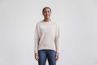 Nobull Crew Women's Sweatshirts Beige | Australia (YK2167)